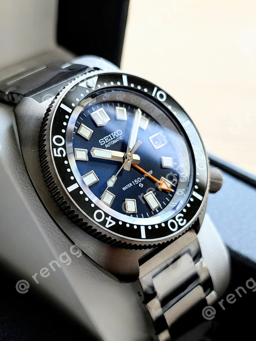 45mm Full Titanium Blue Seiko GMT Willard  Automatic  Diver Mod Watch Sapphire